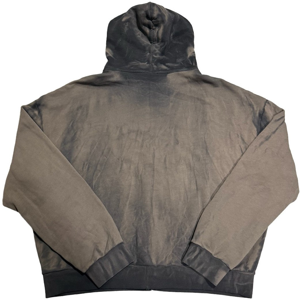 BOSSI 'WHITE HEAVY METAL' BROWN RHINESTONE ZIP-UP