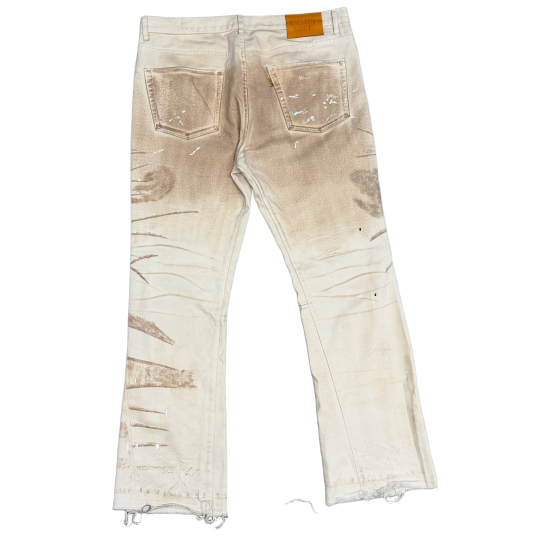 GALLERY DEPT 'BROWN WASH' CREAM PANTS