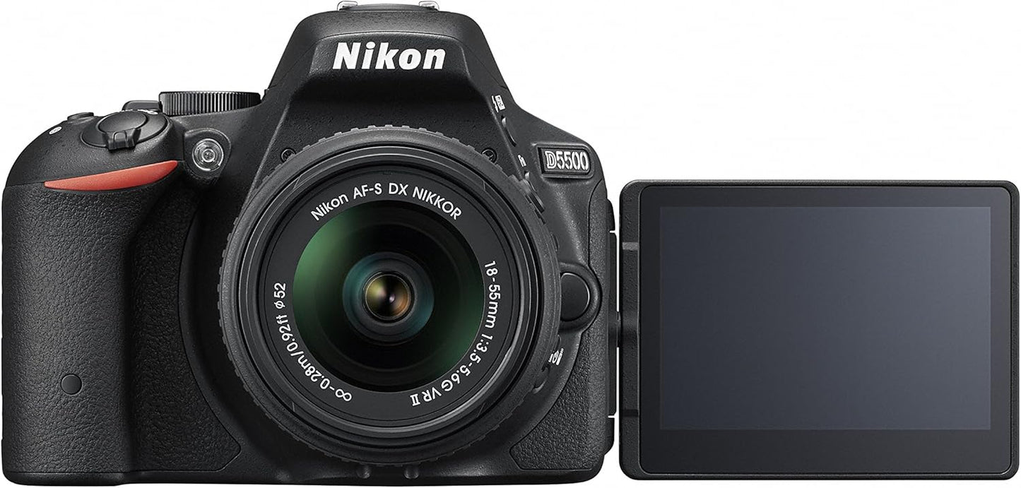 Nikon DSLR Camera D5500 18-55 VRII Lens Kit Black 24. 16 MP 3.2 inch LED Touch Panel D5500LK18-55BK