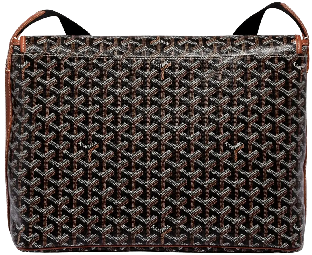 GOYARD 'CAPETIEN MM' BLACK/TAN MESSENGER BAG
