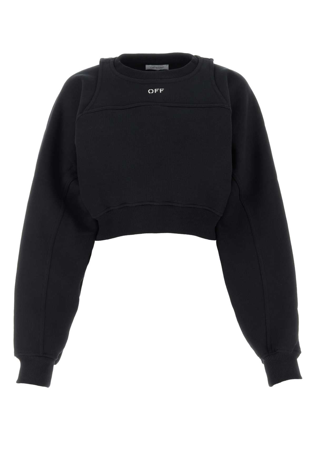 Off オフホワイトブラックコットンスウェットシャツ - Image 2