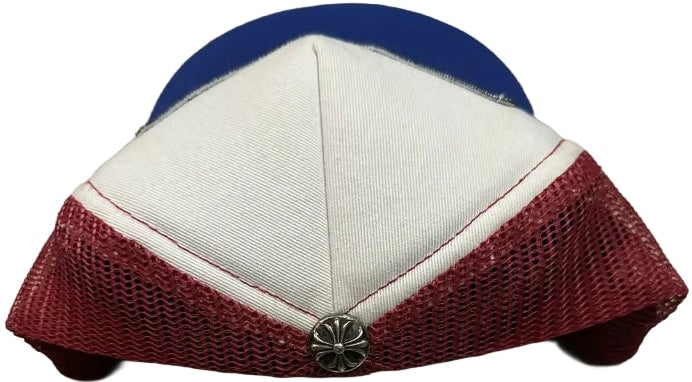 CHROME HEARTS FUCK HOLLYWOOD TRUCKER HAT 'BLUE/WHITE/RED'