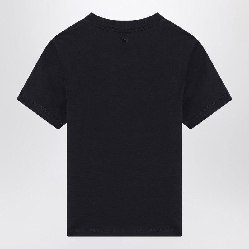 Ami Paris MidnightBlue Ami De Coeur CroppedTシャツ - Image 2