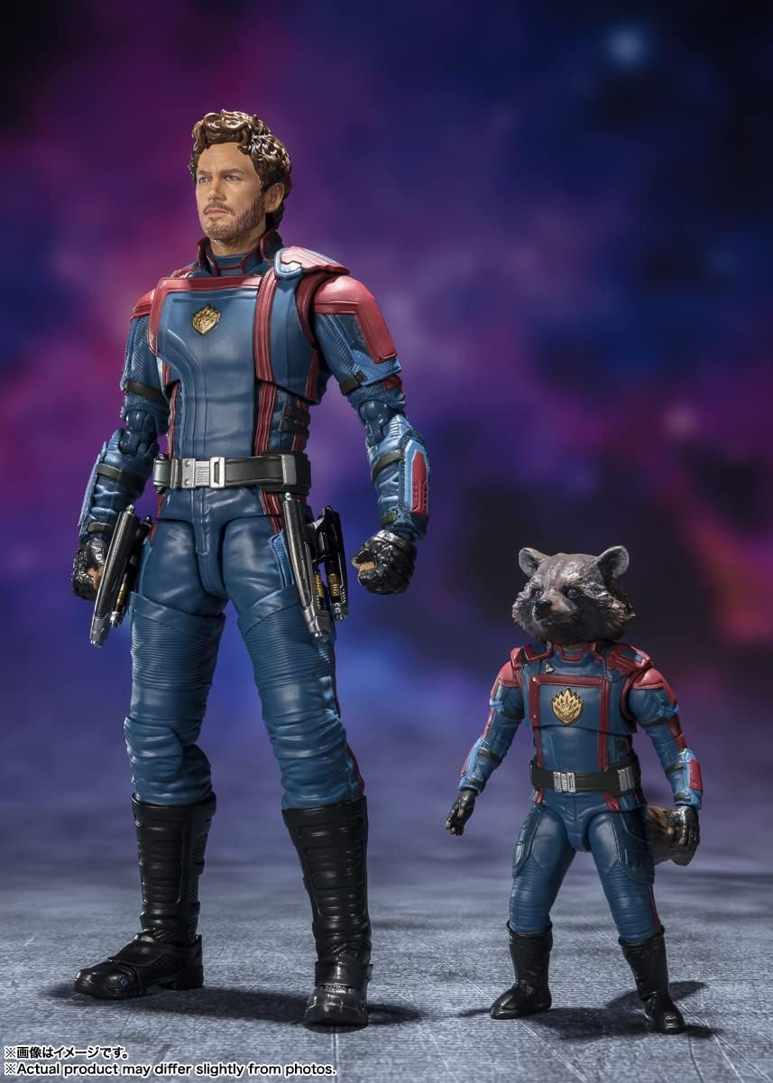S.H. Figuarts Star Lord & Rocket Raccoon (Guardians of the Galaxy: VOLUME 3), Approx. 5.9 inches (150 mm), Approx. 2.4 inches (60 mm), PVC & ABS, Pre-painted Action Figure