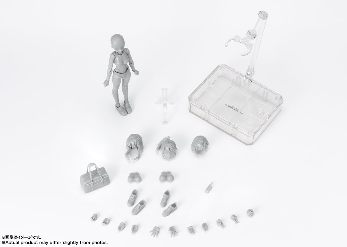 S.H. Figuarts Body-chan School Life Edition DX Set (Gray Color Ver.) Approx. 5.1 inches (130 mm), PVC & ABS Action Figure