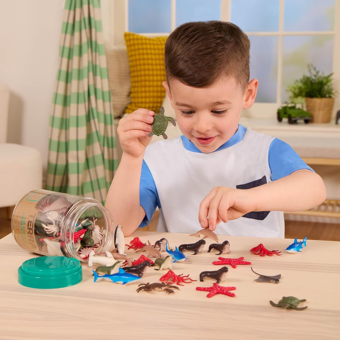 Terra Marine Life Sea Animal World Sea Creatures Figures 12 Types 60 Pieces Set Animal Toys Ages 3 Years Old and Up Authentic