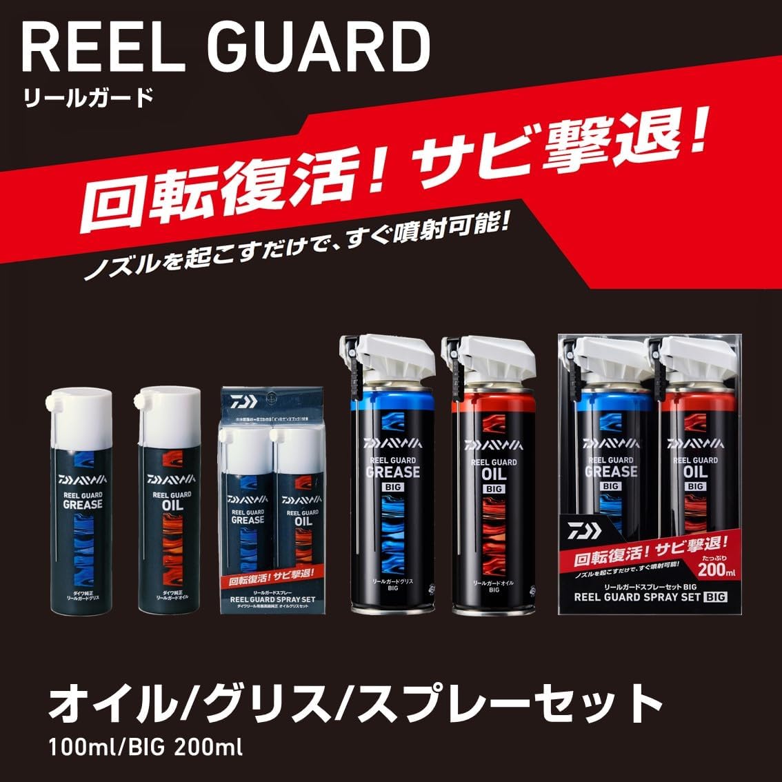 Daiwa Reel Guard Grease & Oil Spray Set