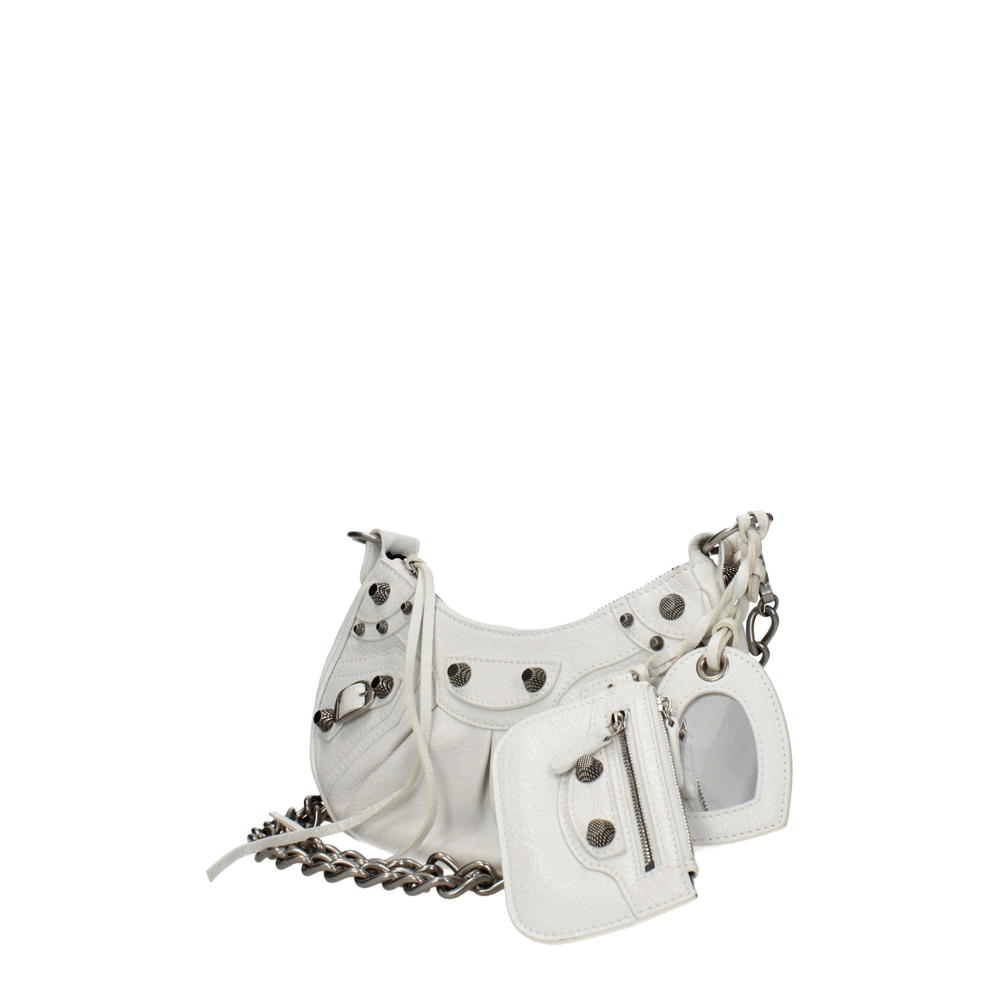 BalenciagaショルダーバッグLe Cagole Donna Pelle Bianco/Bianco Ottico - Image 2