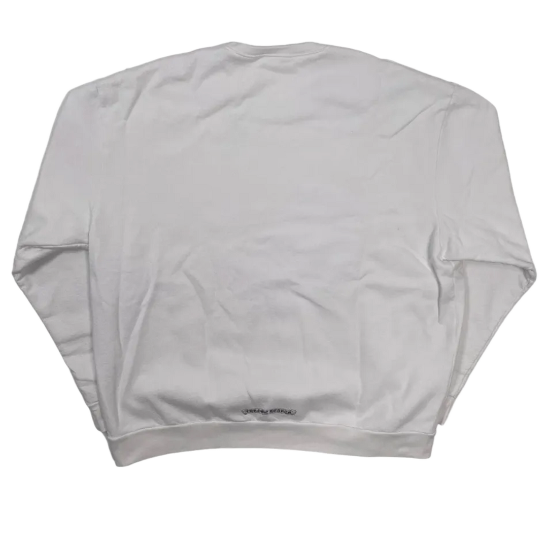 CHROME HEARTS 'COLLAR LOGO' WHITE CREWNECK