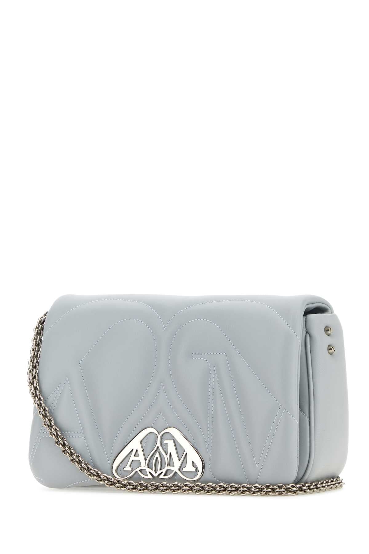 Alexander Mcqueen アレクサンダーマックイーンパウダーブルーレザースモールシールショルダーバッグ - Image 2