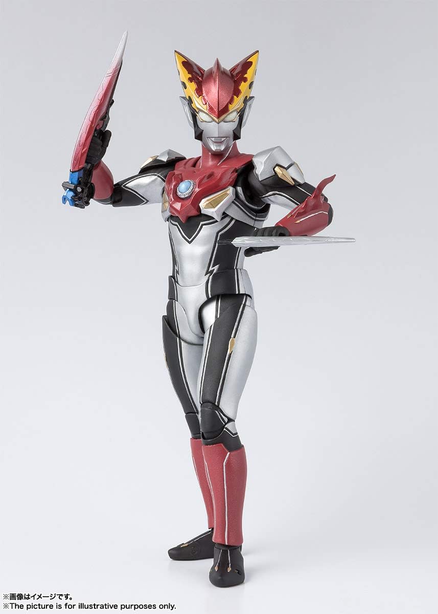 S.H. Figuarts Ultraman R/B Ultraman Rosso Flame, Approx. 5.9 inches (150 mm), ABS & PVC Painted Poseable Figure (Comes with First Edition Gift)