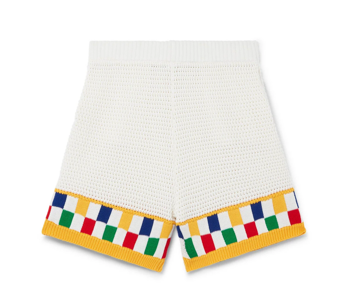 CASABLANCA 'YELLOW CHECKER' KNIT SHORTS