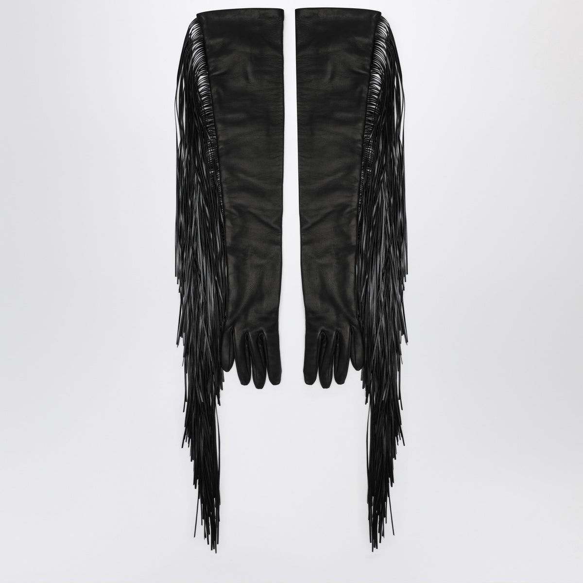 Sportmax Sportmax フリンジ付きロング ブラック グローブ - Image 2