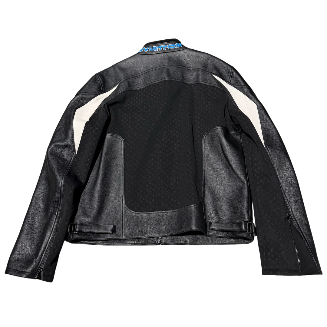 LOUIS VUITTON 'LEATHER MONOGRAM' BIKER JACKET