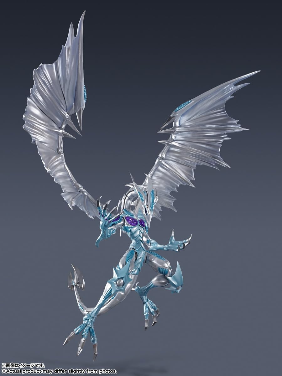 TAMASHII NATIONS S.H. Monster Arts Yu-Gi-Oh! 5D's Stardust Dragon, Approx. 20.9 inches (530 mm), PVC & ABS Pre-painted Action Figure