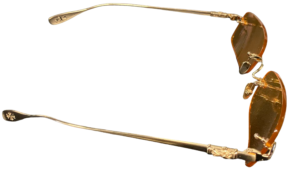 CHROME HEARTS 'COMPRESSION' ORANGE TINT SUNGLASSES