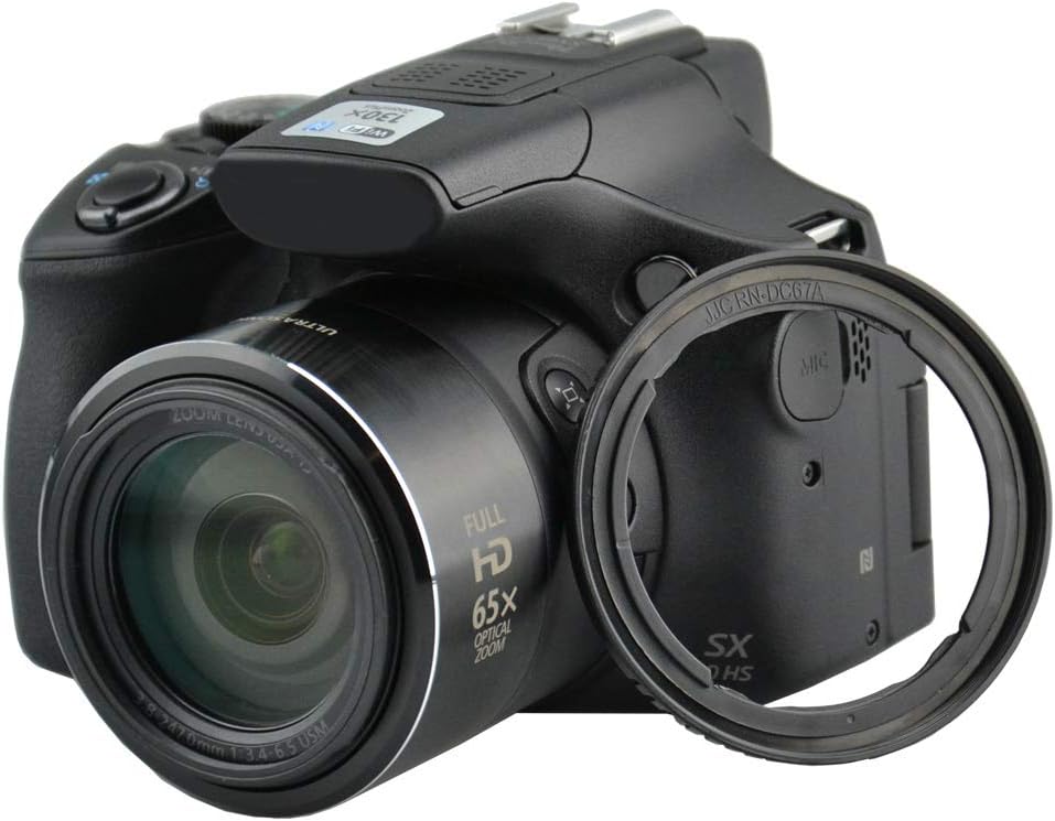 フィルターアダプター JJC レンズリングアダプター Canon PowerShot SX540 SX530 HS SX520 HS SX70 HS SX60 HS SX50 HS SX40 HS SX30 SX20 SX10 SX1 Canon FA-DC67A アダプターリングの代替品