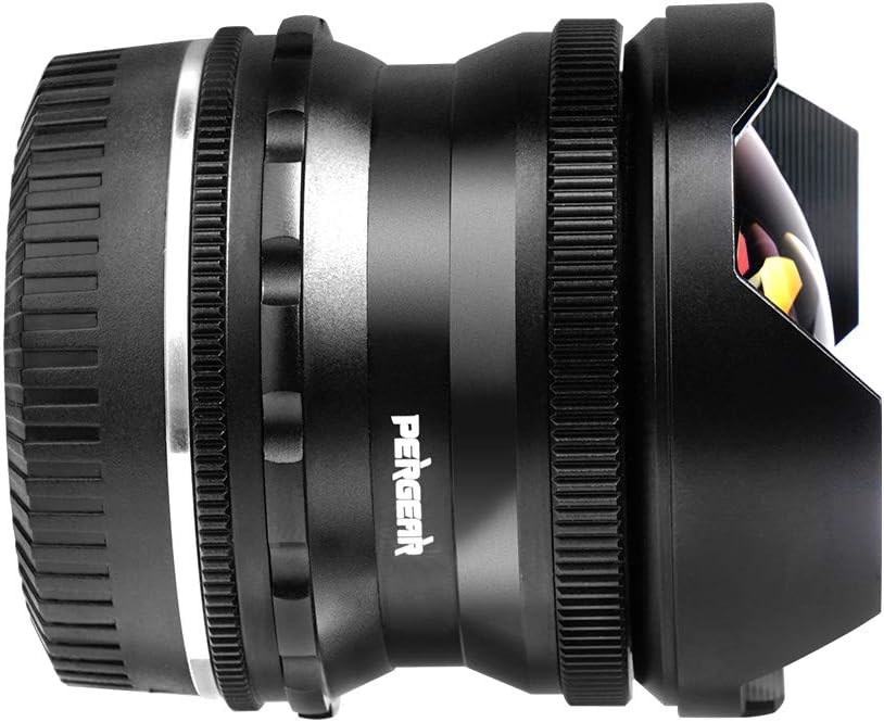 PERGEAR 7.5mm F2.8 Camera Replacement Lens Ultra Wide Angle Fisheye Lens Manual Focusing Fixed Lens for Nikon Z-Mount APS-C Mirrorless Camera Z50 Camera (Nikon Z-Mount APS-C)