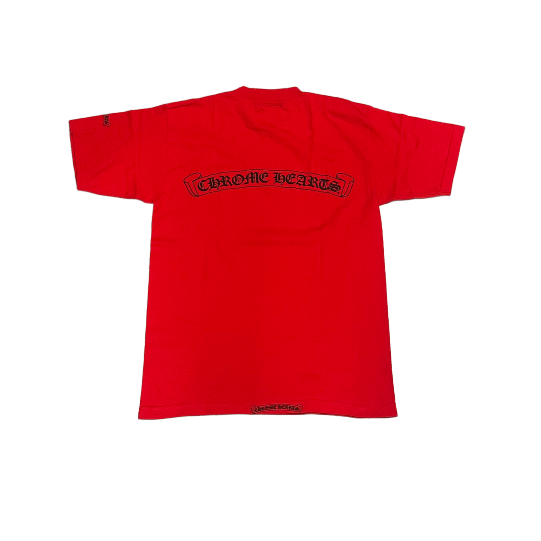 CHROME HEARTS 'RED' VINTAGE VERTICAL LOGO POCKET TEE