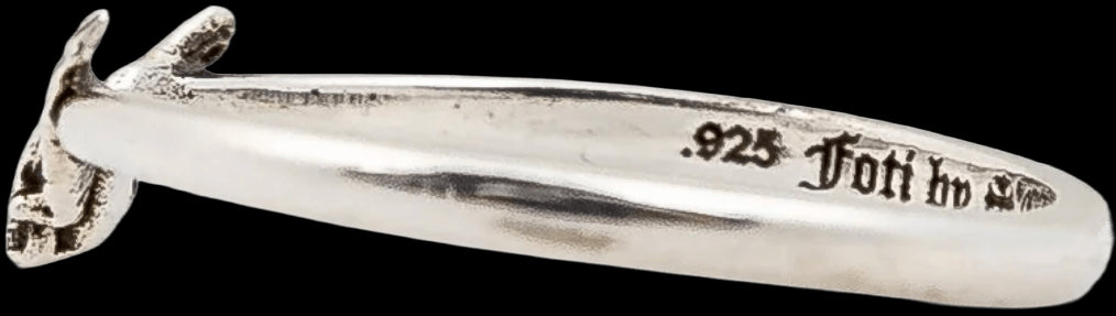 CHROME HEARTS 'FOTI WINGS' SILVER BUBBLEGUM RING