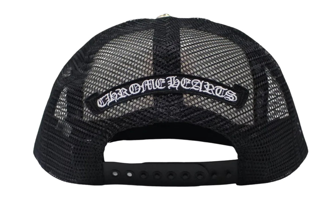 CHROME HEARTS 'EYECHART' BLACK/RED TRUCKER HAT