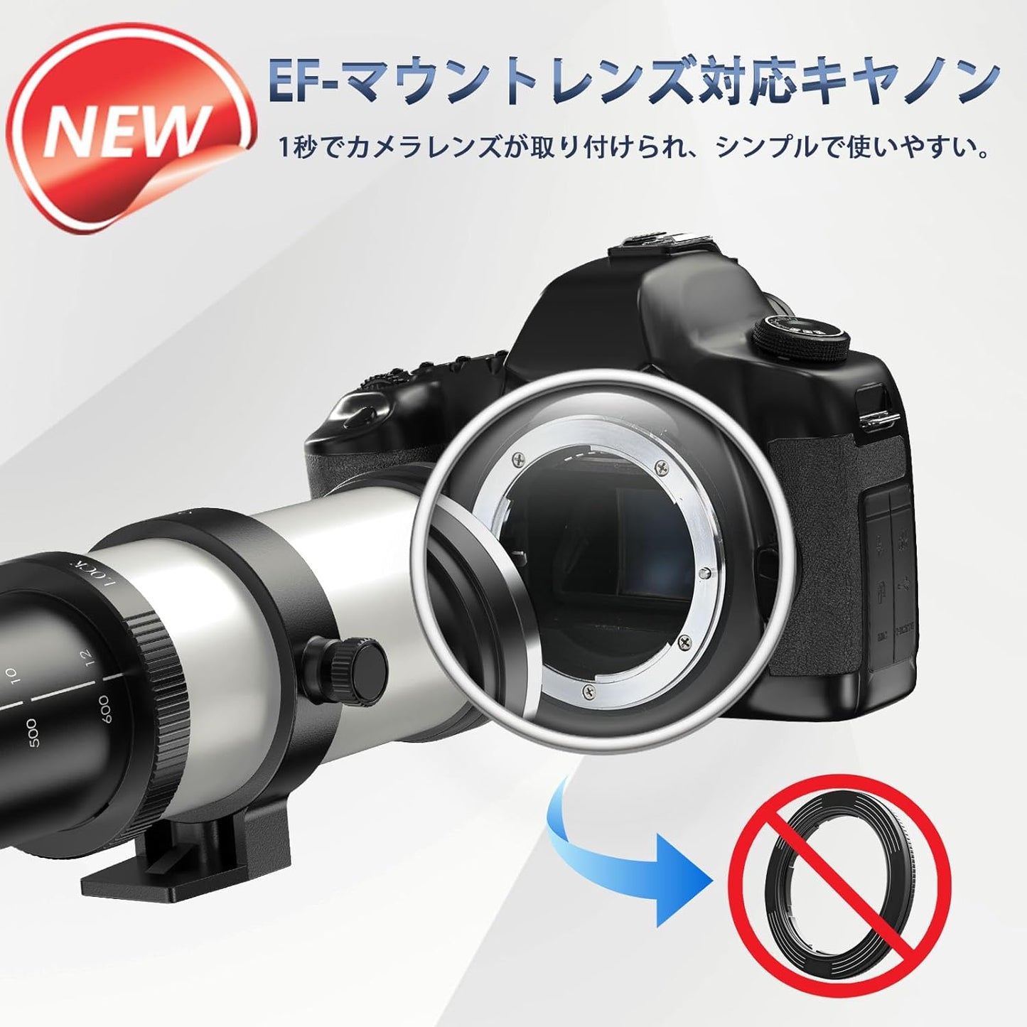 Lightdow 420-800mm f/8.3-16 Telephoto Zoom Lens for SLR Manual Telephoto Zoom Lens for Canon EF (Compatible with Canon EF-White)