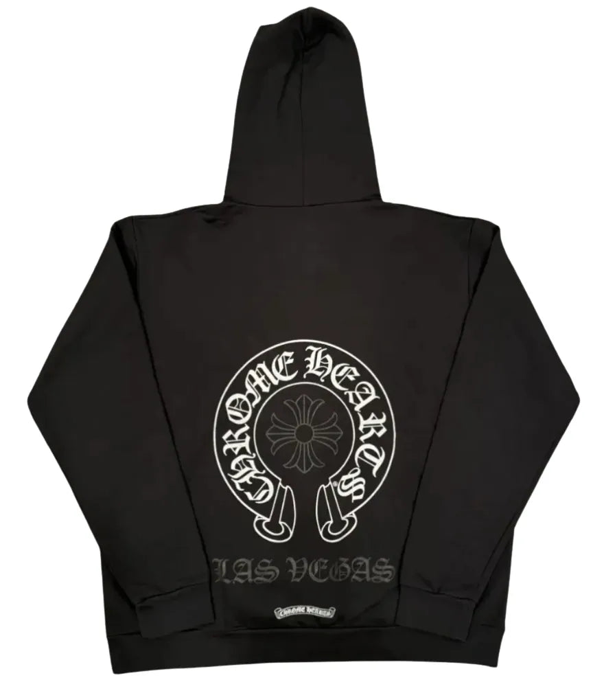 CHROME HEARTS LAS VEGAS EXCLUSIVE 'ANIVERSARY' HORSESHOE LOGO BLACK HOODIE