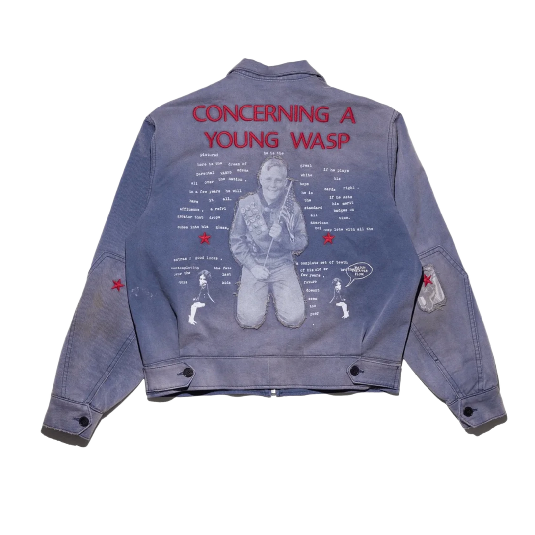 ENFANTS RICHES DEPRIMES 'BLUE' YOUNG WASP CANVAS JACKET