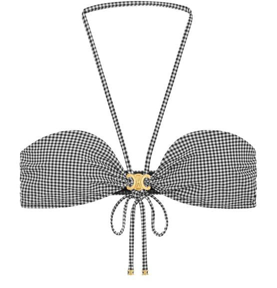 CELINE Triomphe balconette top in vichy jersey - Image 2