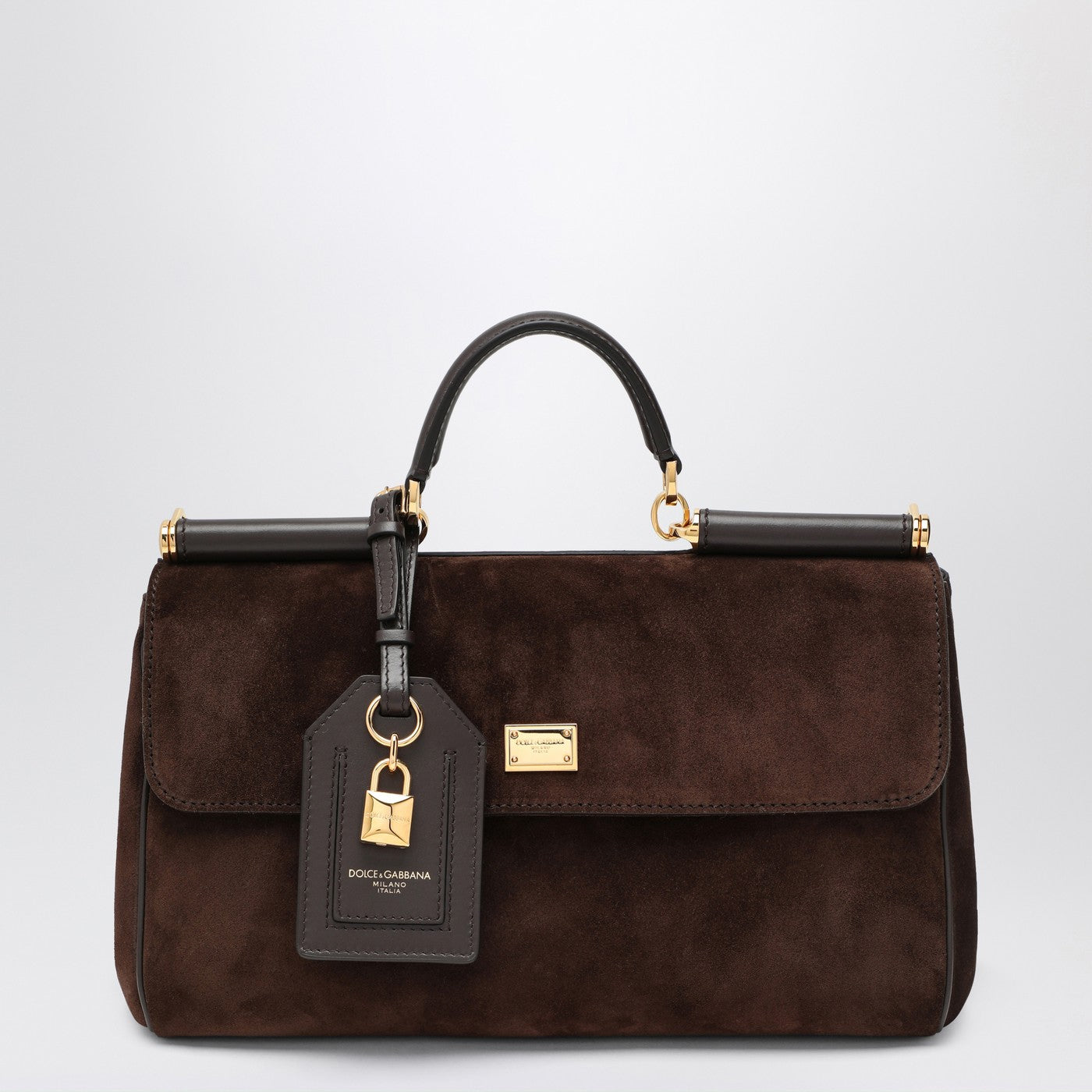 Dolce Gabbana ドルチェ&ガッバーナブラウンスエードレザーバッグマイシチリア - Image 2