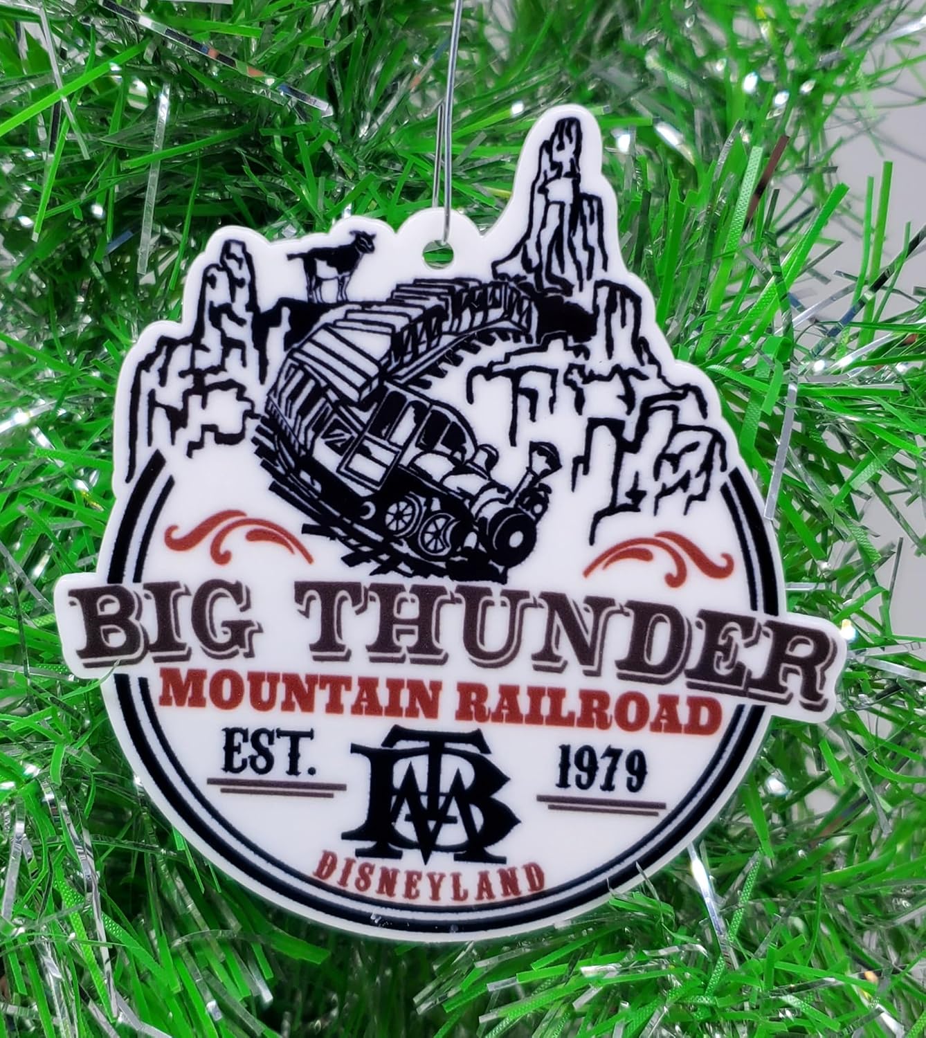 Adorno de Navidad icónico de ferrocarril de montaña Big Thunder Mountain Ride (B20)