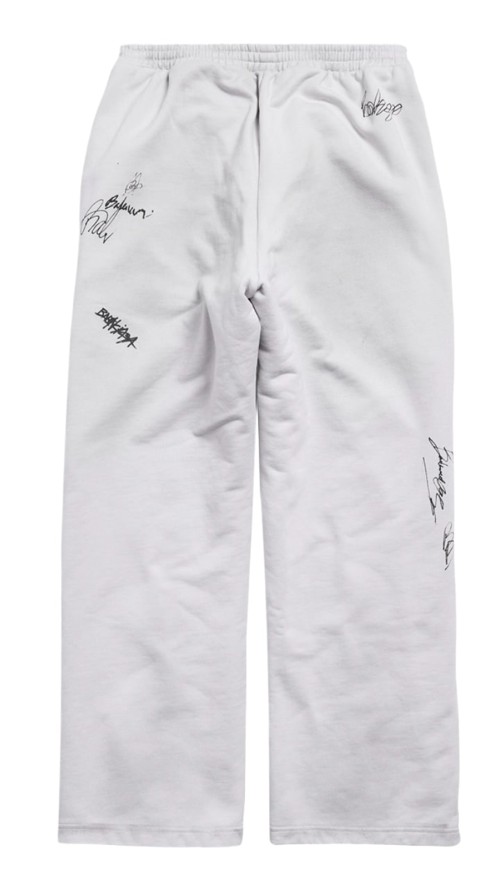 BALENCIAGA 'GV10' DIRTY WHITE SWEATPANTS