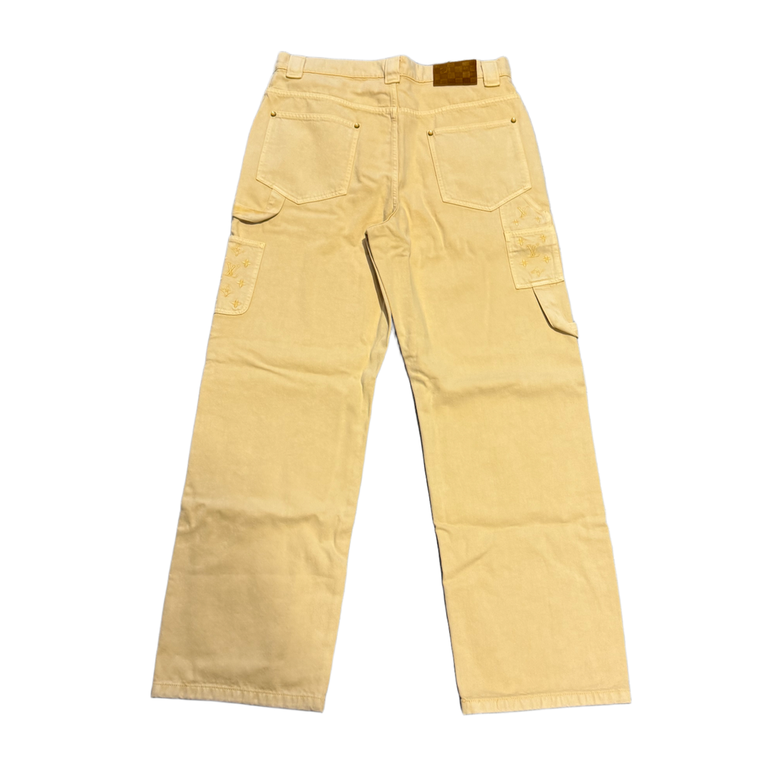 LOUIS VUITTON 'SAHARA SUN' GARMENT-DYED DENIM CARPENTER PANTS