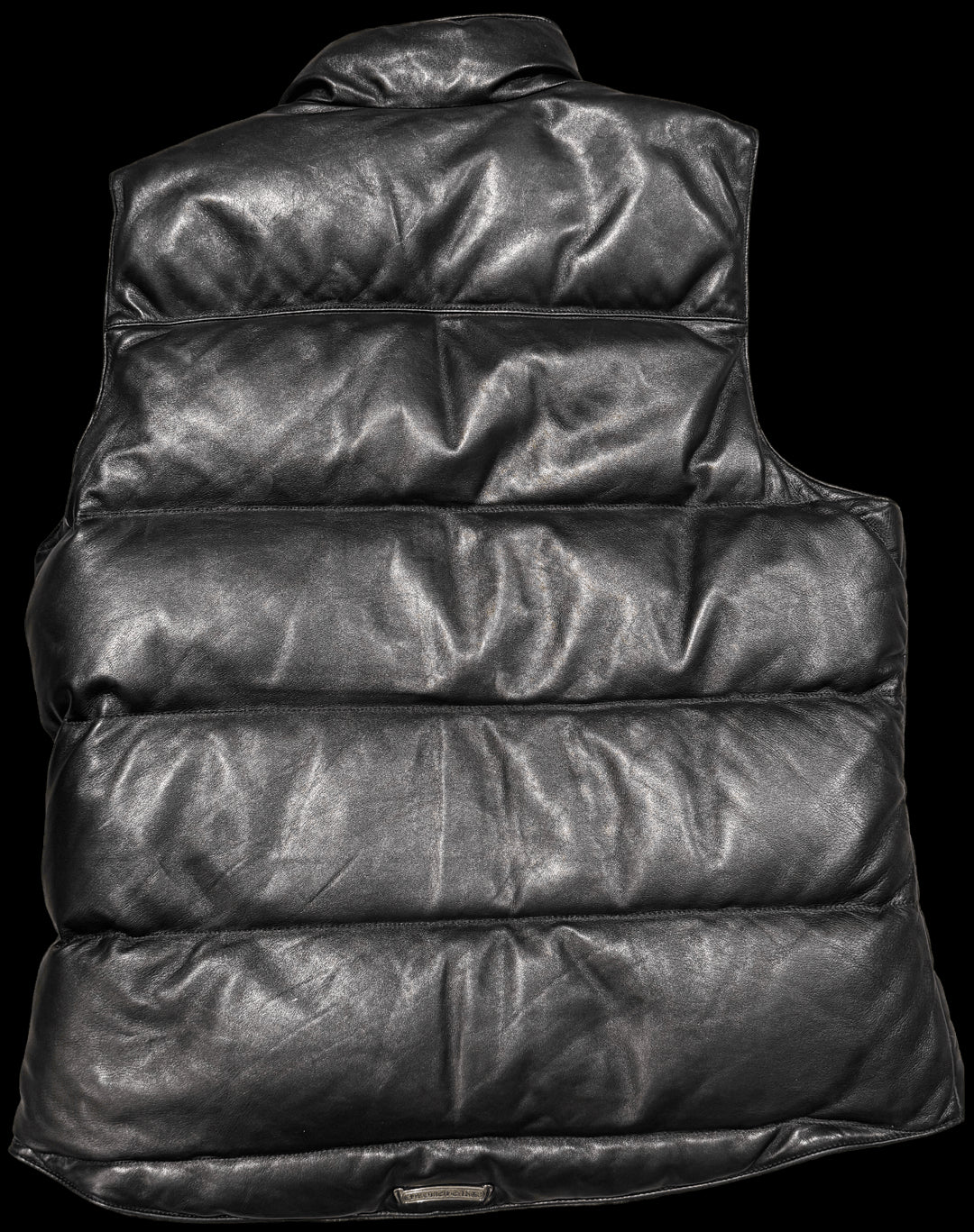 CHROME HEARTS LEATHER BLACK PUFFER VEST