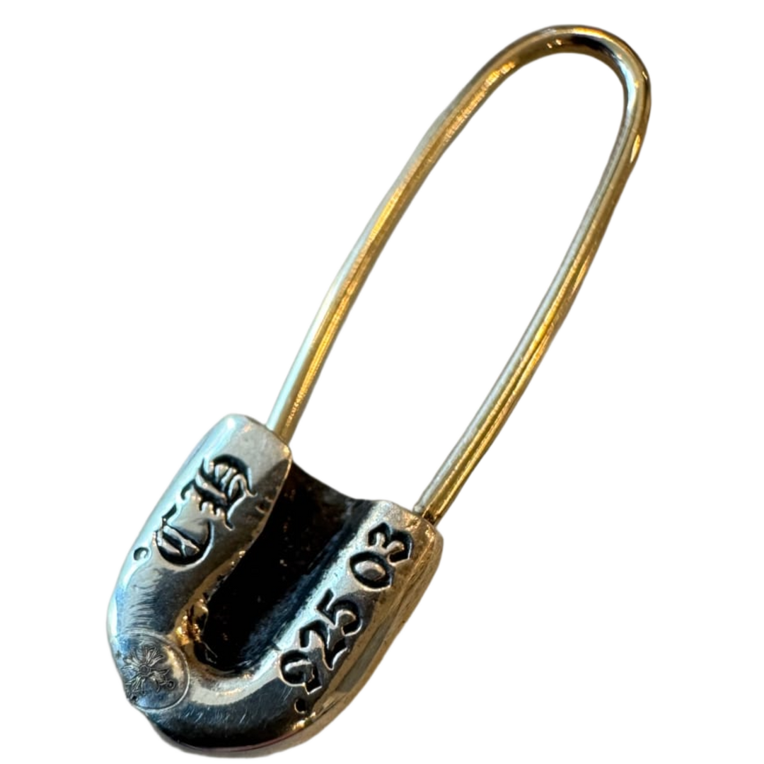 CHROME HEARTS SILVER SAFETY PIN EARRING