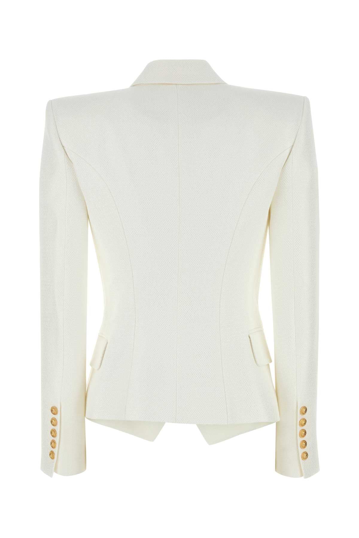 Balmain White Viscose Blend Blazer - Image 2