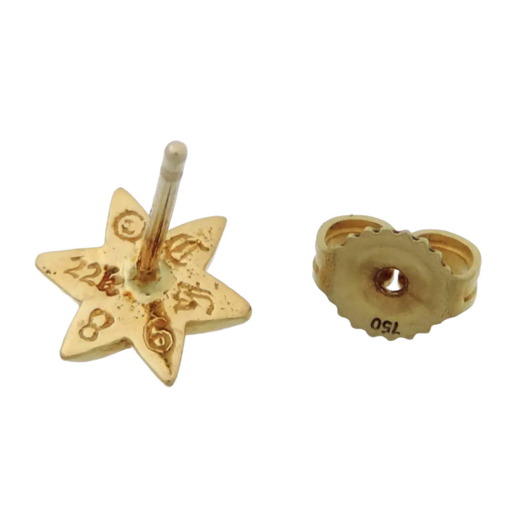 CHROME HEARTS '22K GOLD DIAMOND STAR' EARRINGS SET