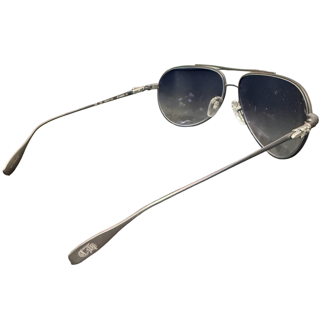 CHROME HEARTS 'STAINS IV' BROWN SUNGLASSES