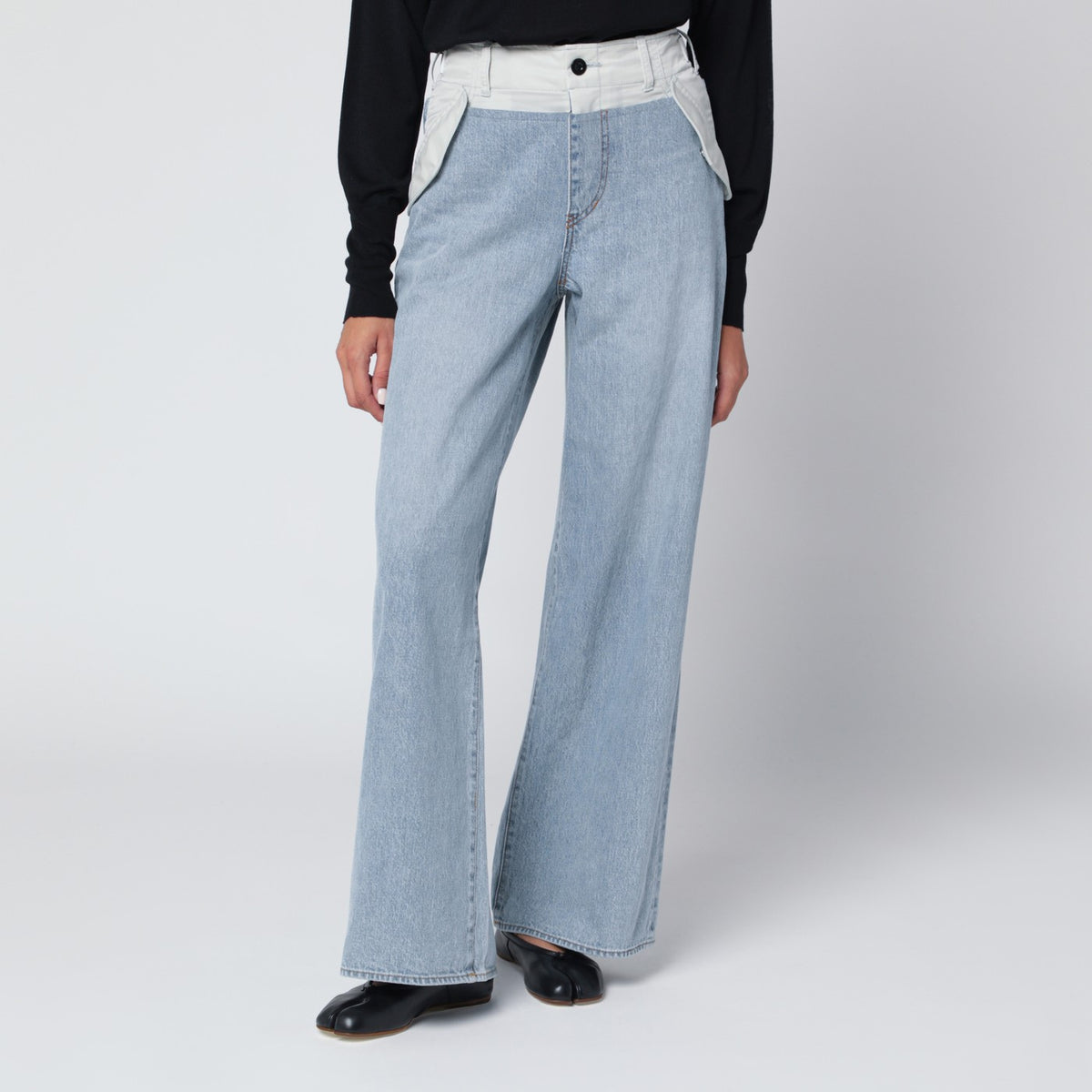 Sacai Sacai Blue/Light Gray Two Tone Jeans - Image 2