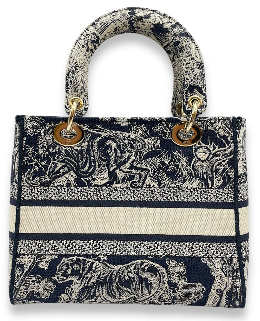 DIOR BLEU CANVAS MEDIUM LADY DIOR