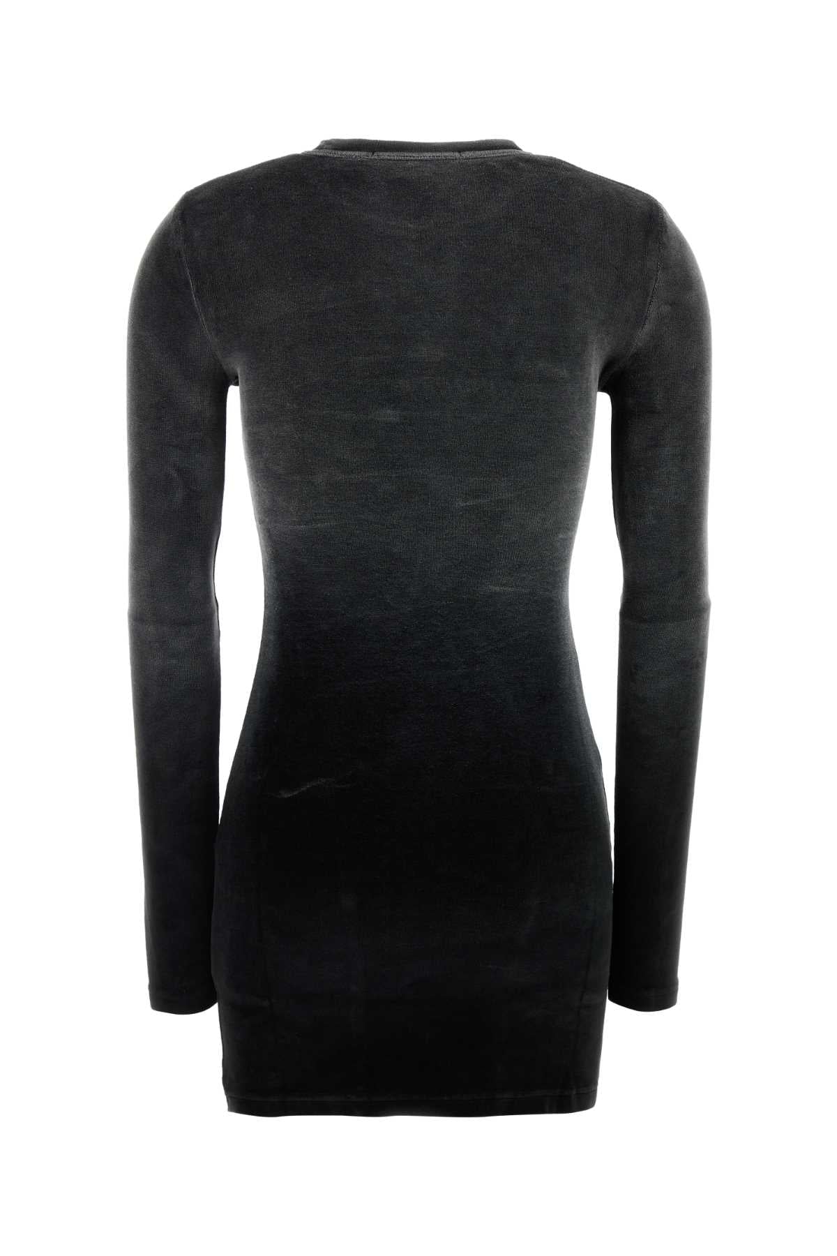T By Alexander Wang Tによるアレクサンダー・ワン・ブラックストレッチテリーファブリックミニドレス - Image 2