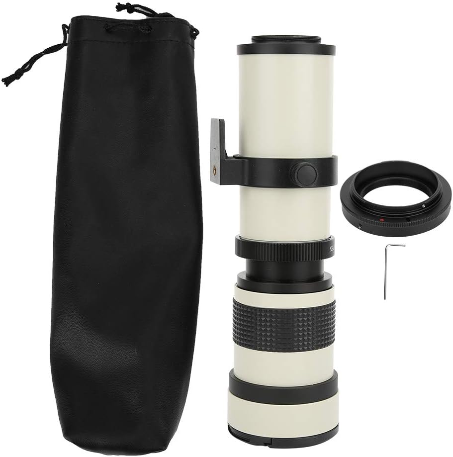 VGEBY Telephoto Lens for Canon EF-S Mount Camera 420-800mm Aperture F8.3-16 Full Manual Focus Telescope Zoom Multi-Layer MC Coating Manual Focus Lens Moon Observation Wildlife Distant Scenery