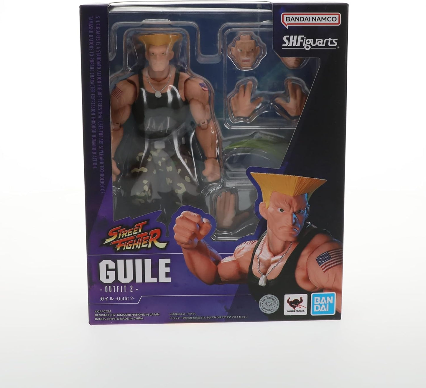 S.H. Figuarts Street Fighter Series Guile Outfit 2 - Approx. 6.3 inches (160 mm), ABS & PVC Pre-painted Action Figure