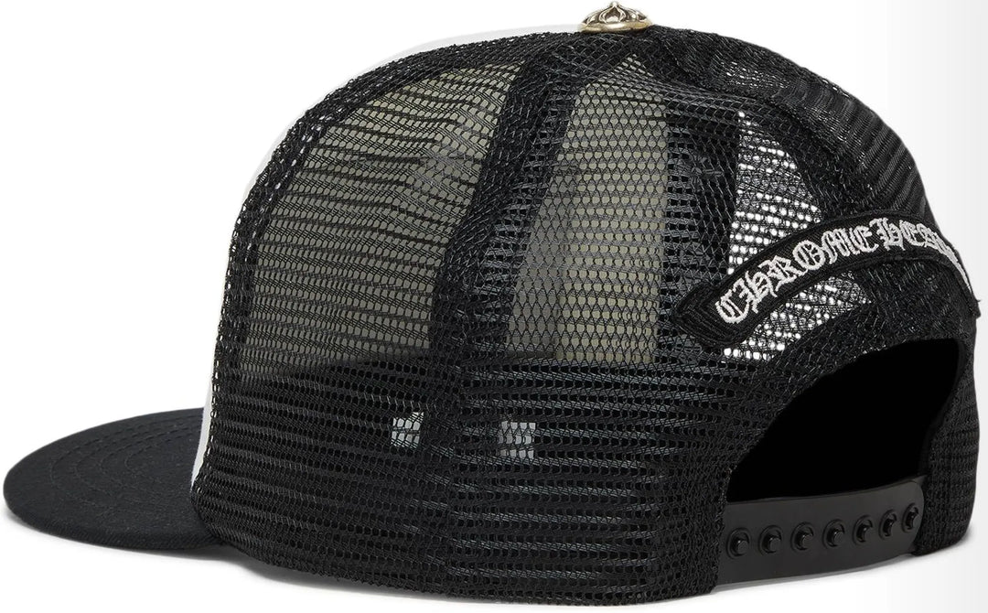 CHROME HEARTS MATTY BOY 'CHOMPER HOLLYWOOD' WHITE TRUCKER HAT