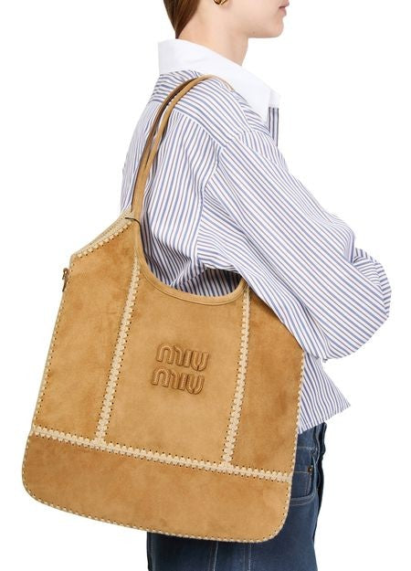 MIU MIU Ivy suede and crochet tote bag - Image 2