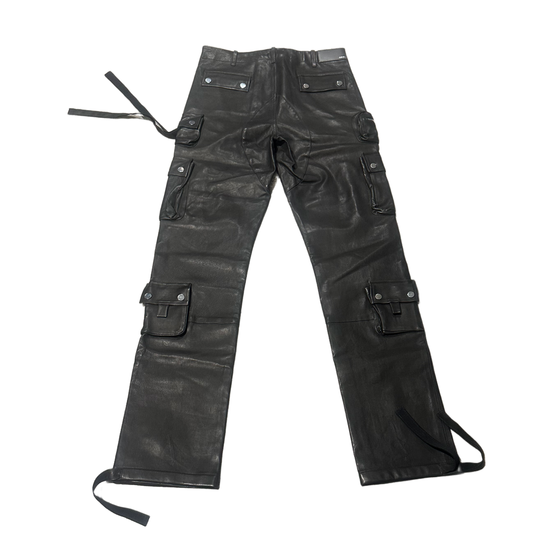 AMIRI 'BLACK' TACTICAL LEATHER PANTS