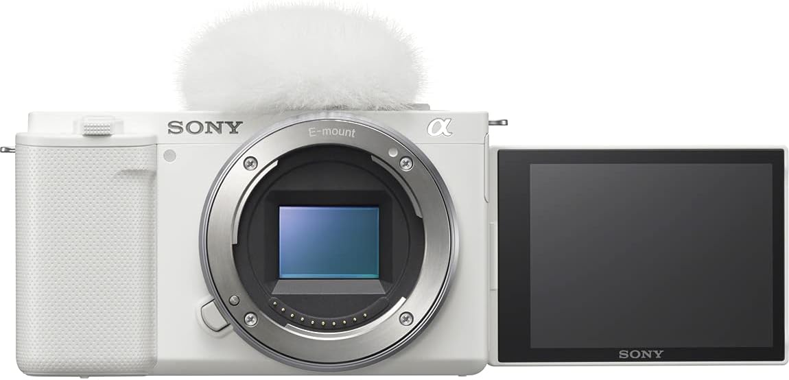 Sony Vlog Camera APS-C Mirrorless SLR Camera ZV-E10 with Body (No Lens) Windscreen Included, White ZV-E10 W + SanDisk SD Card 256GB SDXC Class 10 UHS-I U3 V30 SanDisk Extreme SDSDXVV-256G-GHJIN Simple