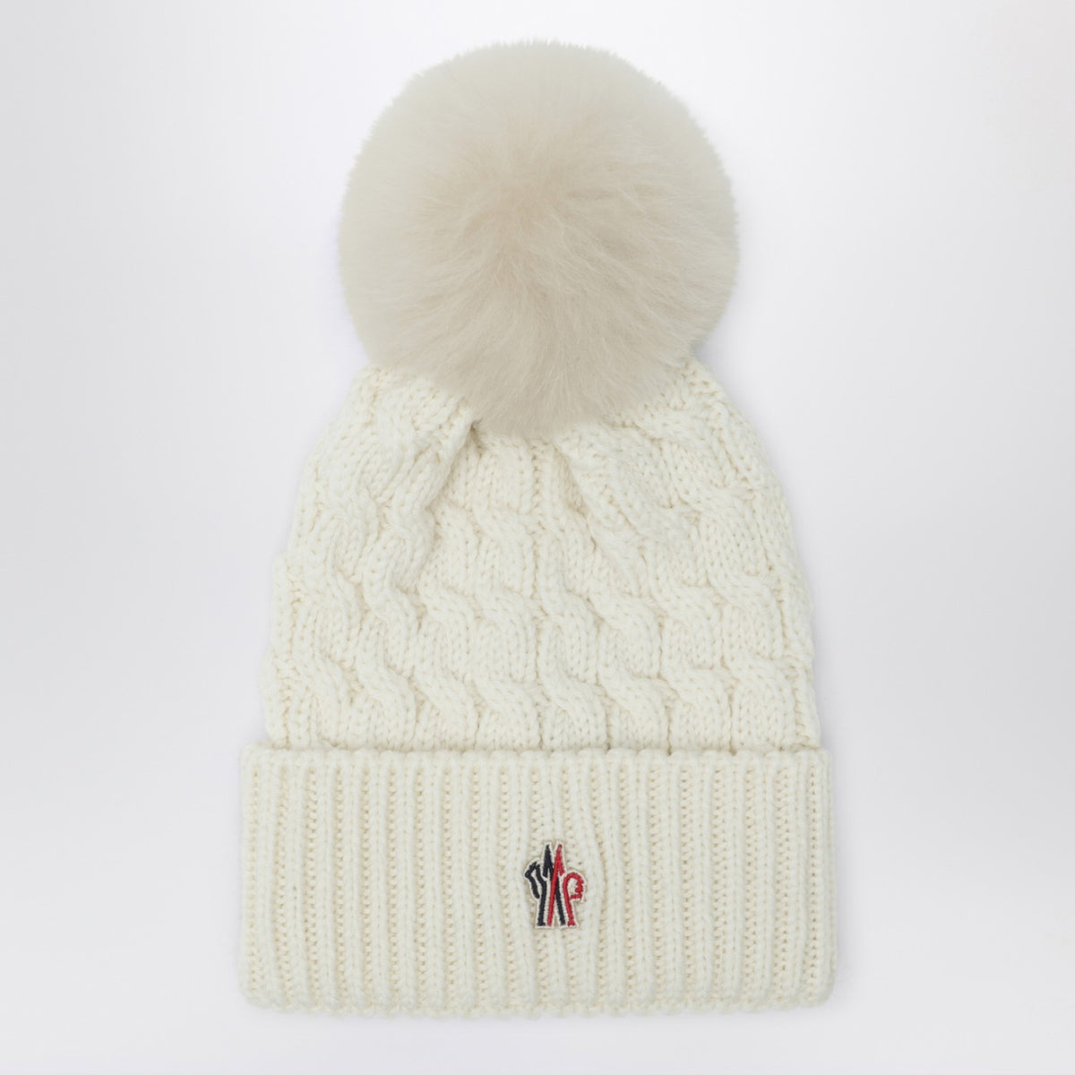 Moncler ポンポン付きモンクレールグレノーブルホワイトウールの帽子 - Image 2