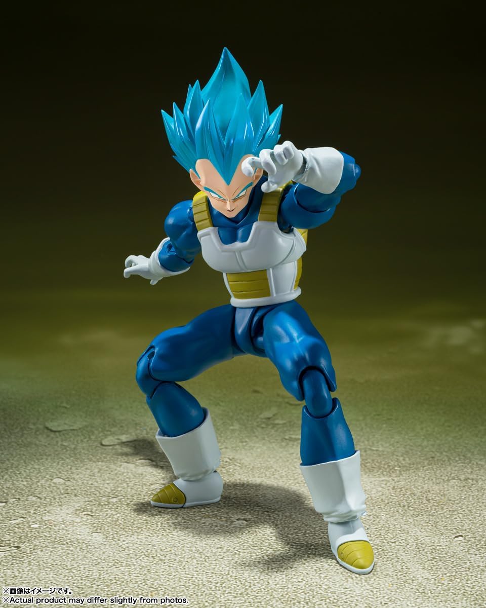 S.H. Figuarts Dragon Ball Super Super Saiyan God Super Saiyan Vegeta - Pride of Penetrating Saiyan - Approx. 5.3 inches (135 mm), PVC & ABS Pre-painted Action Figure