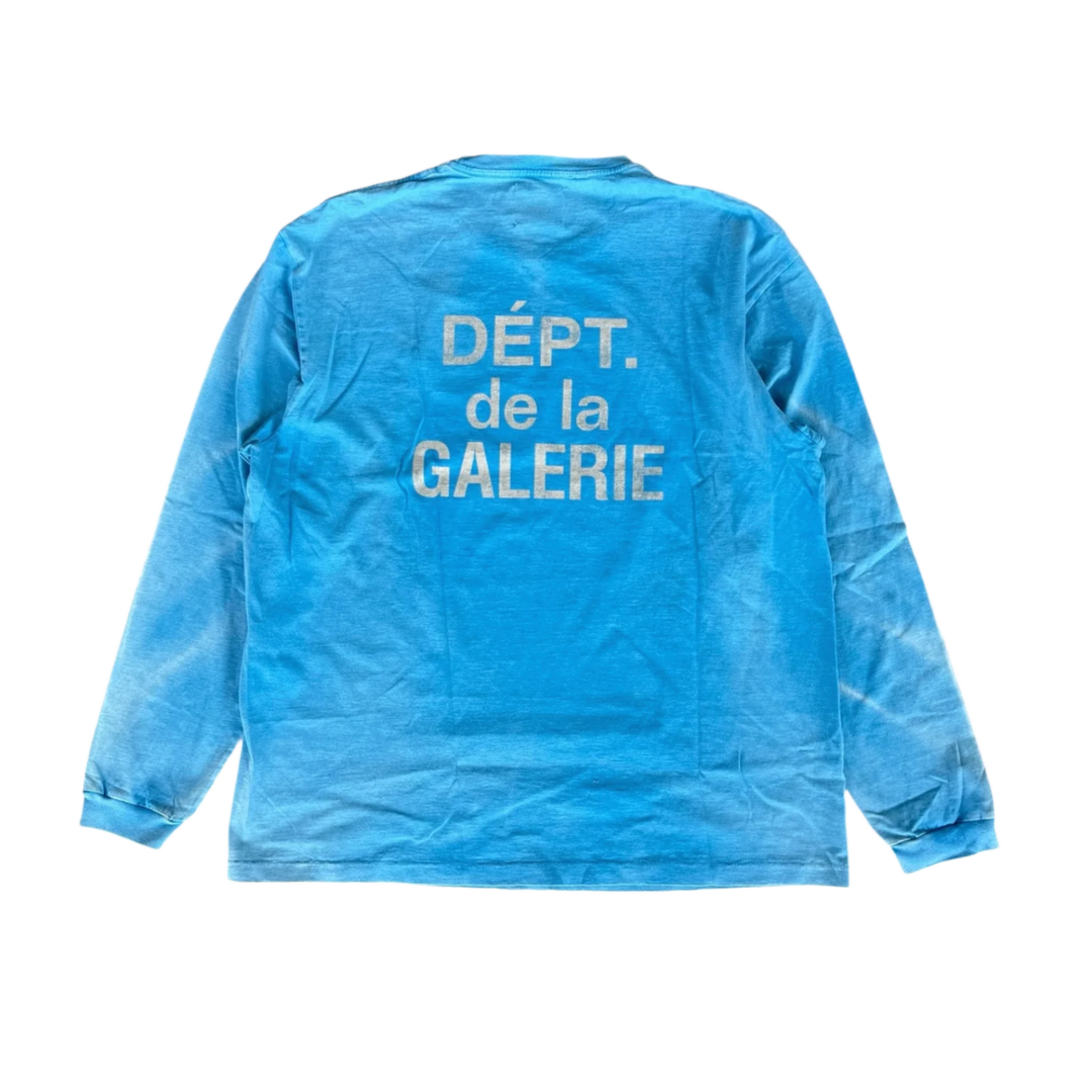 GALLERY DEPT 'BLUE/WHITE' FRENCH LOGO LONGSLEEVE TEE